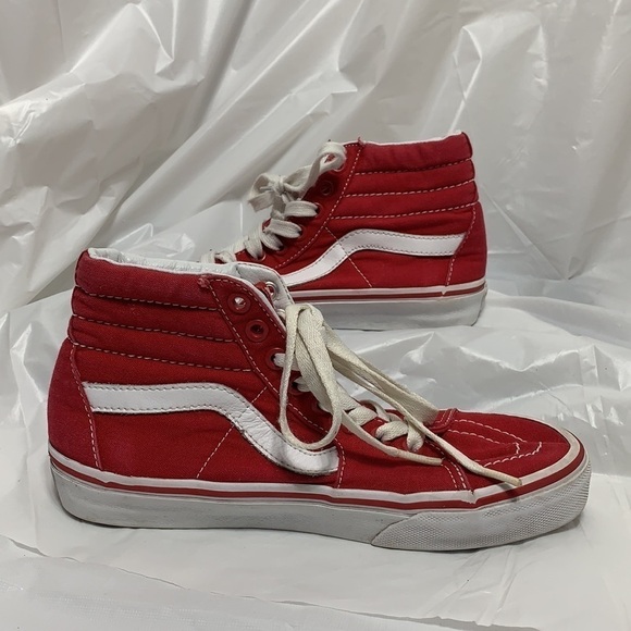 WOMEN’S Vans Off the Wall Red High Tops Size 6 - Picture 7 of 14